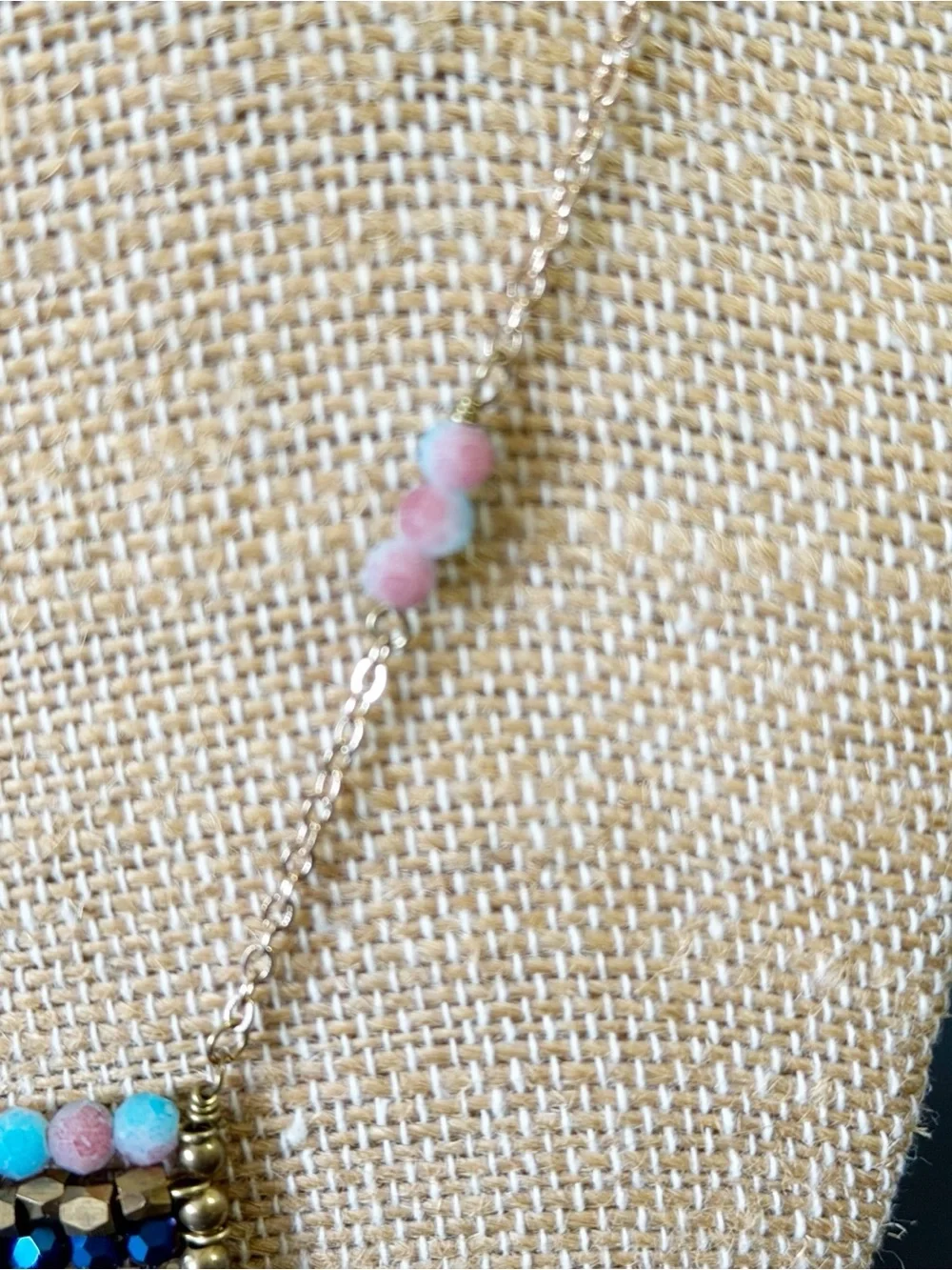Share Beaded Ladder Necklace Blue Turquoise Native American Aztec Southwestern